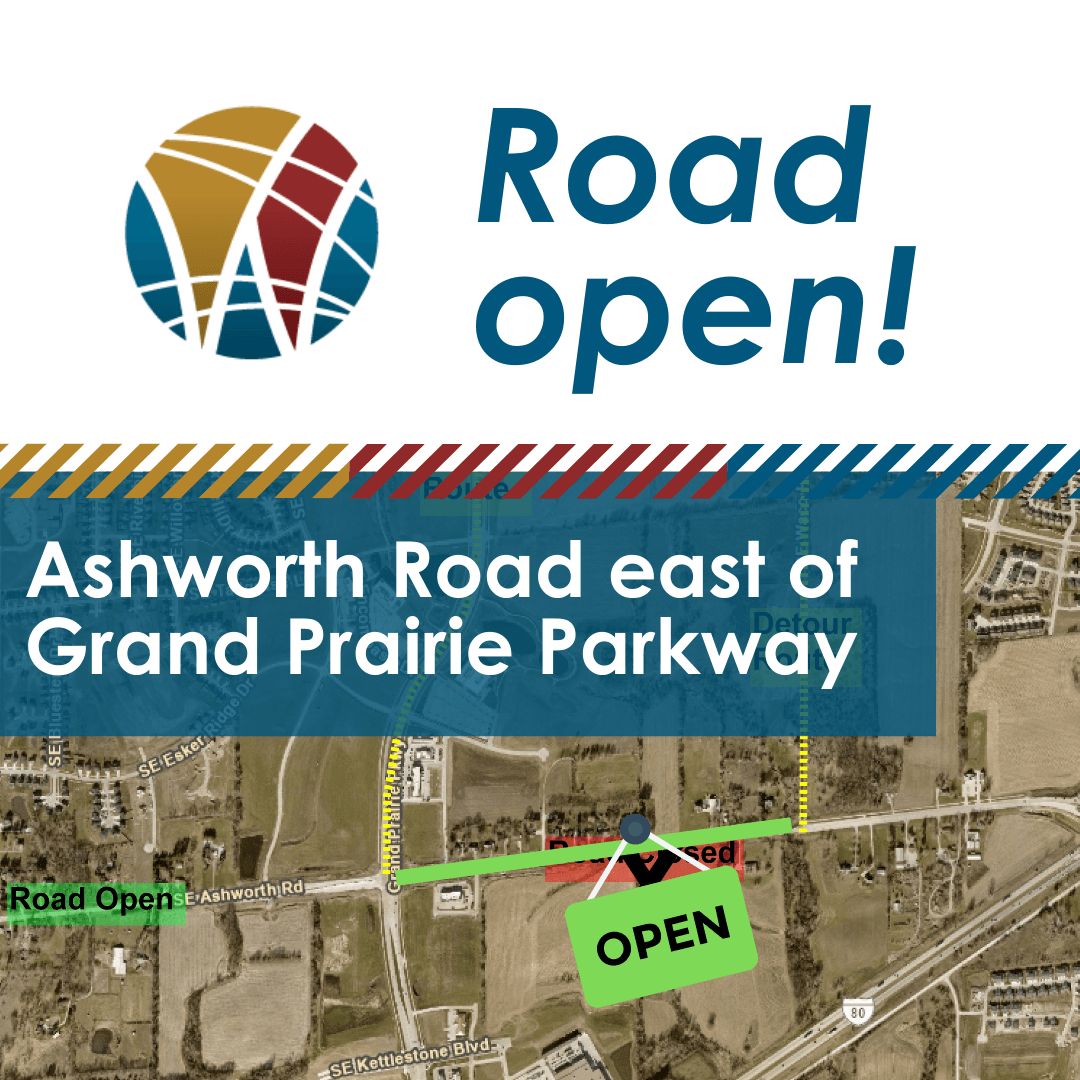 Map of Ashworth Road showing road construction area open