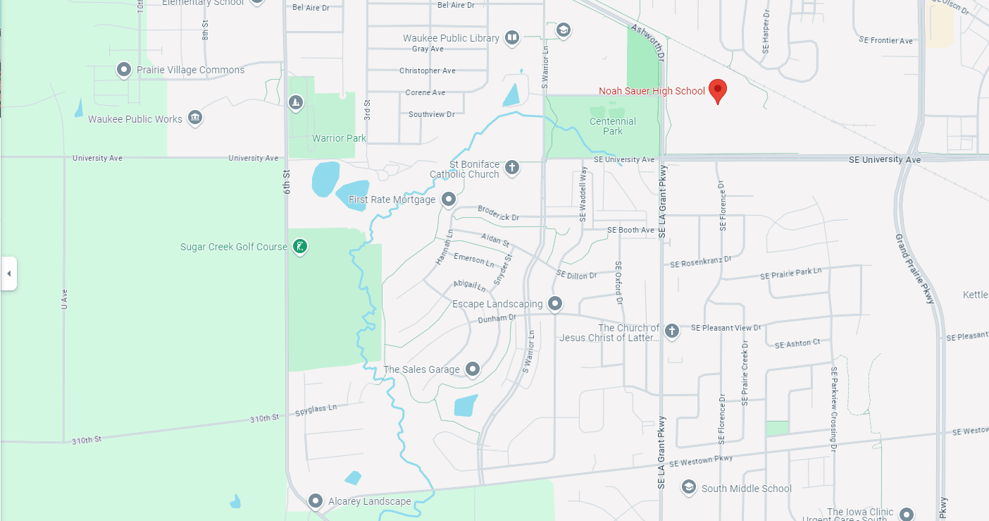 map showing road closure path on LA Grant Parkway